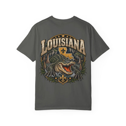 Louisiana Gator Emblem Unisex Comfort Color 1717 Streetwear Graphic Tee