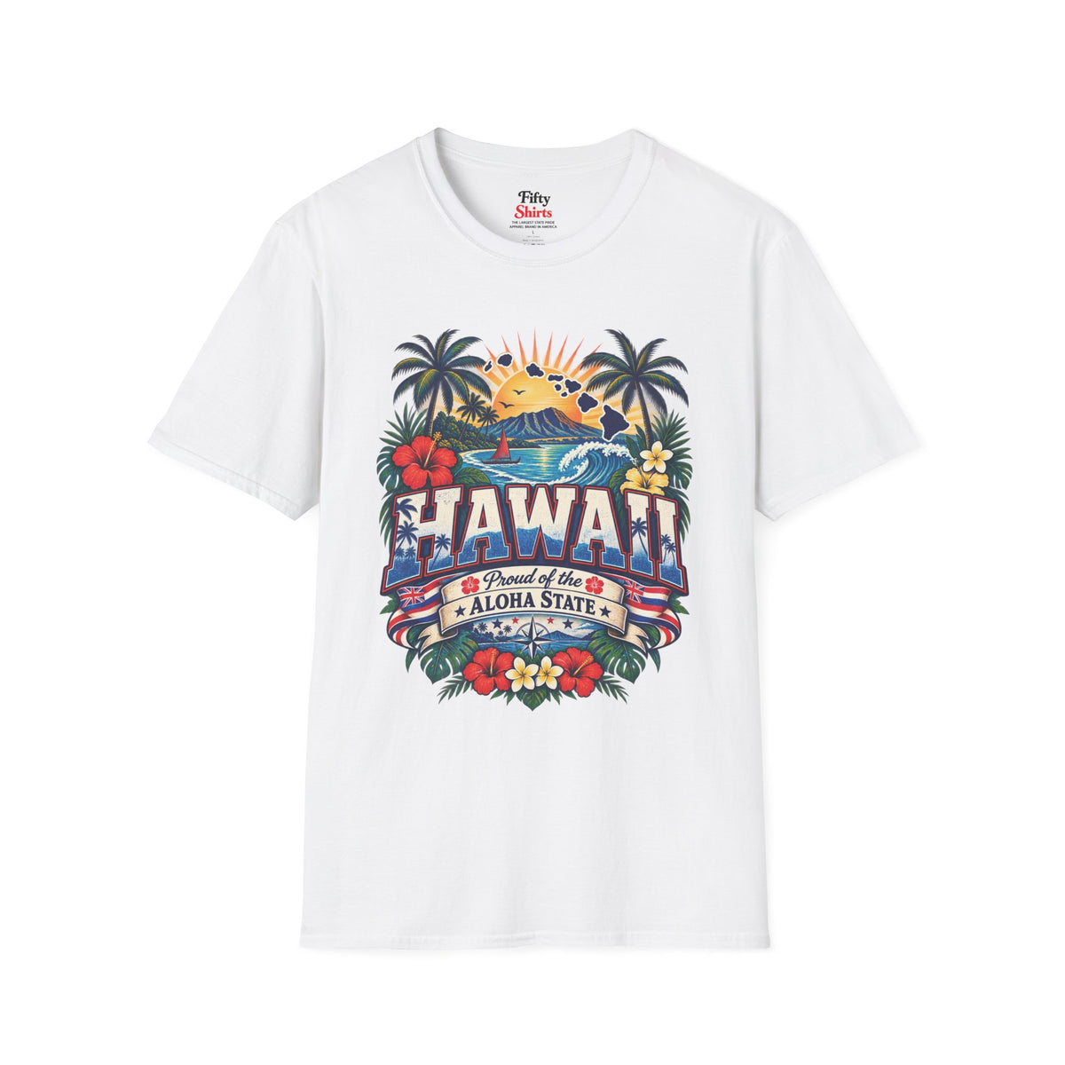 Hawaii State Pride Unisex Softstyle T Shirt State Pride Graphic Tee Collections FS03