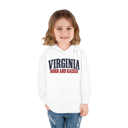 Virginia Born and Raised Premium Heritage Unisex Toddler Pullover Fleece Hoodie
