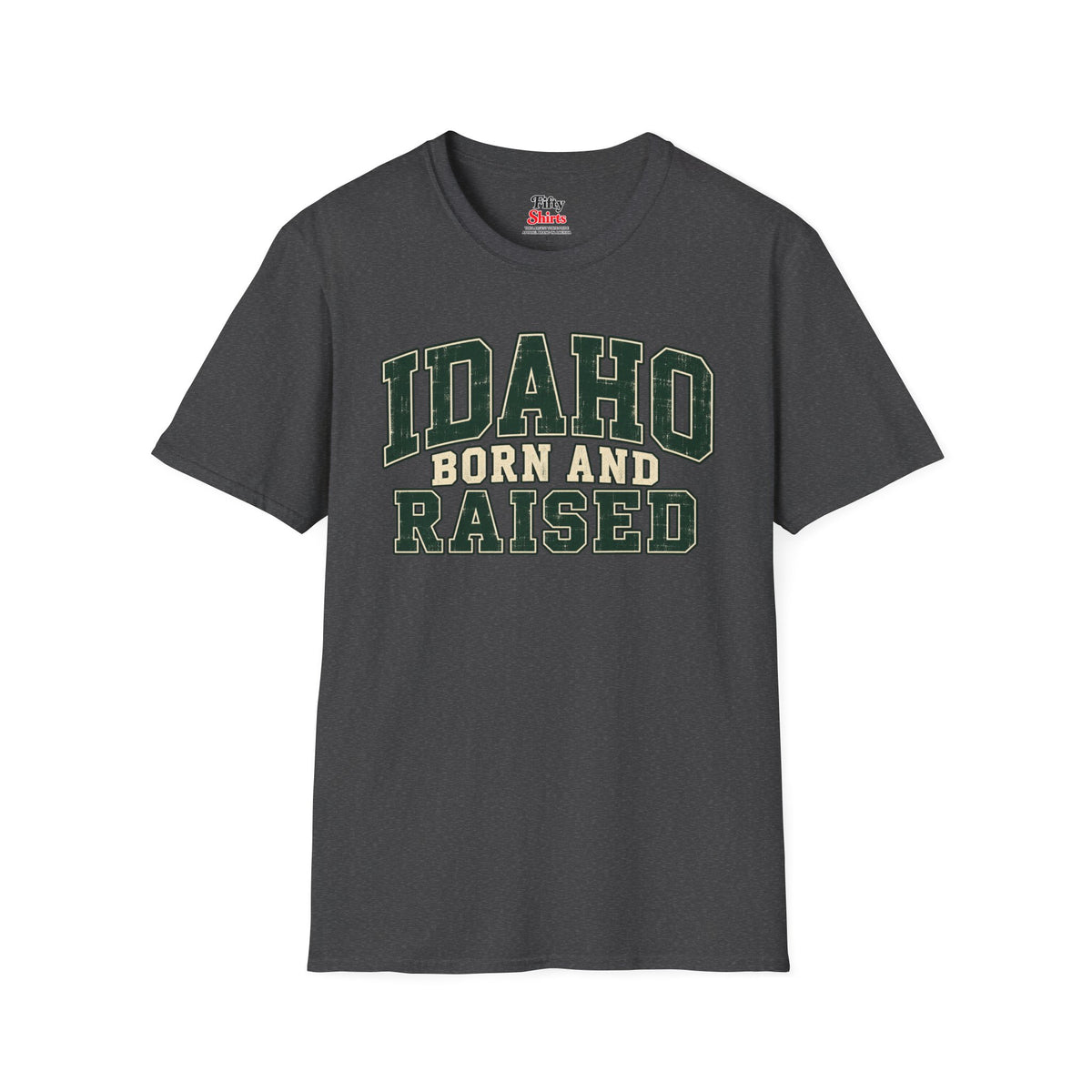 Idaho Born and Raised Unisex Softstyle T Shirt State Name Graphic Tee