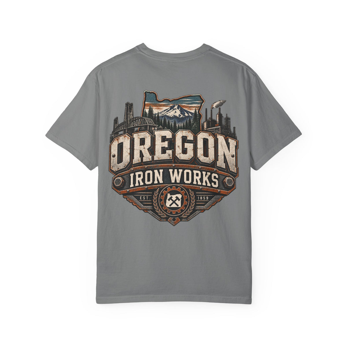 Oregon Iron Works Unisex Comfort Color 1717 Streetwear Graphic Tee