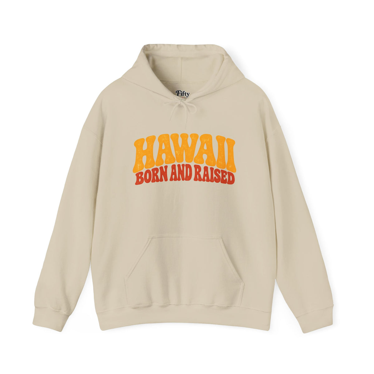 Hawaii Born and Raised Retro 1970s Unisex Hoodie Graphic