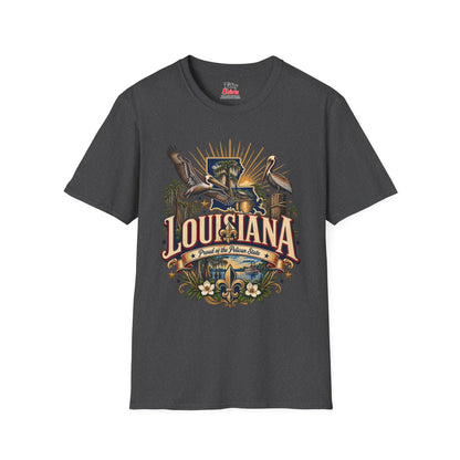 Louisiana State Pride Unisex Softstyle T Shirt State Pride Graphic Tee Collections FS03