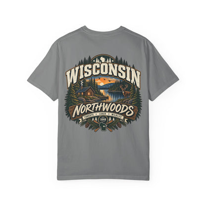 Wisconsin Northwoods Unisex Comfort Color 1717 Streetwear Graphic Tee