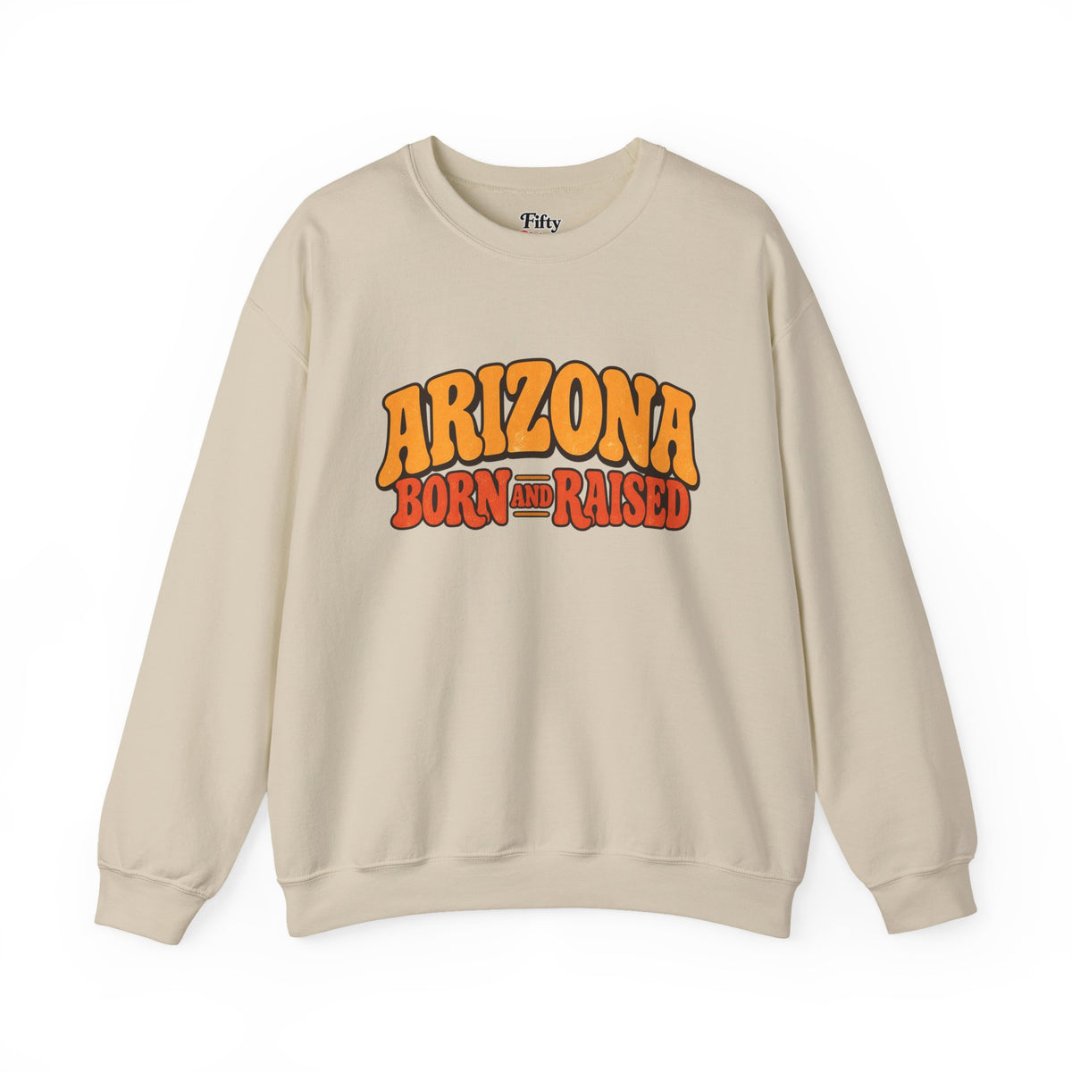 Arizona Born and Raised  Retro 1970s Southwest Unisex Sweatshirt Graphic
