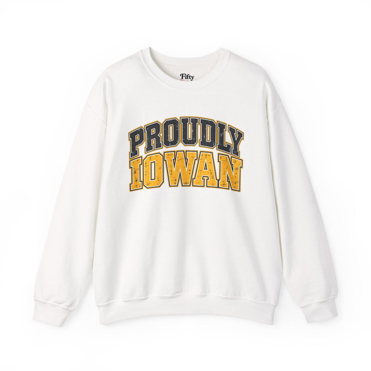 Proudly Iowan Iowa Unisex Crewneck Sweatshirt State Name Graphic