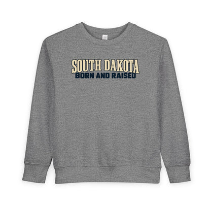 South Dakota Born and Raised Premium Heritage Unisex Toddler Sweatshirt