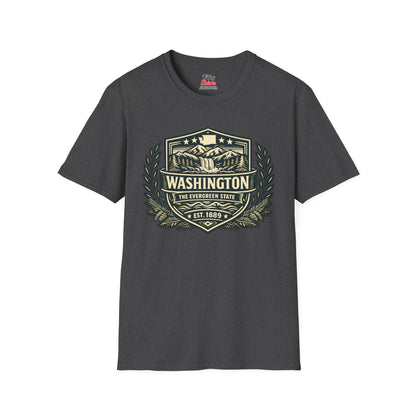 Washington Heritage Badge Unisex Softstyle T Shirt State Pride Graphic Tee Collections FS03