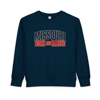 Missouri Born and Raised Midwest Heritage Unisex Toddler Sweatshirt Graphic