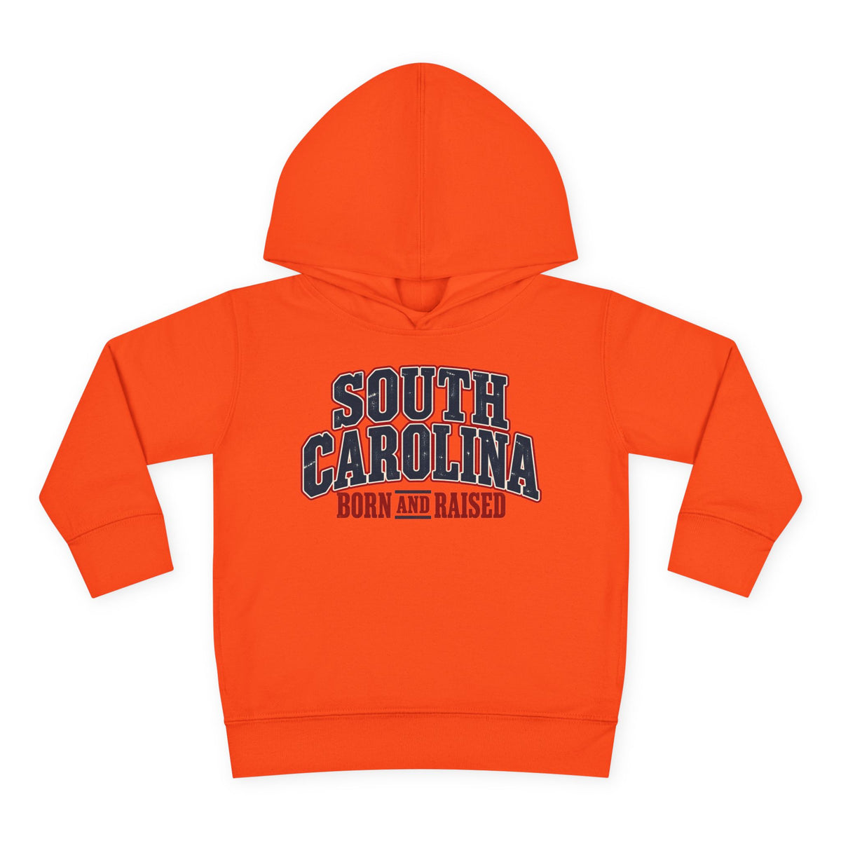 South Carolina Born and Raised Southern Americana Unisex Toddler Pullover Fleece Hoodie