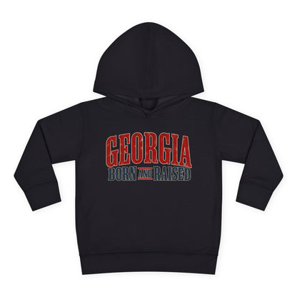 Georgia Born and Raised Southern Heritage Unisex Toddler Pullover Fleece Hoodie