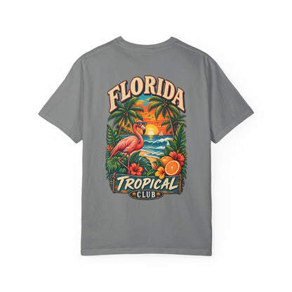 Florida Tropical Club  Unisex Comfort Color 1717 Streetwear Graphic Tee