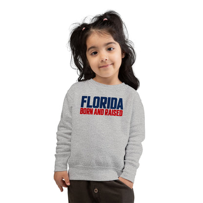 Florida Born and Raised Minimal Luxury Unisex Toddler Sweatshirt