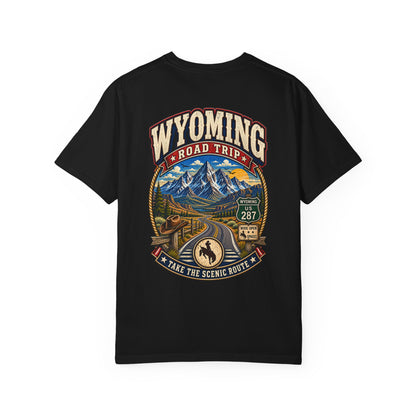 Wyoming Roadtrip Unisex Comfort Color 1717 Streetwear Graphic Tee