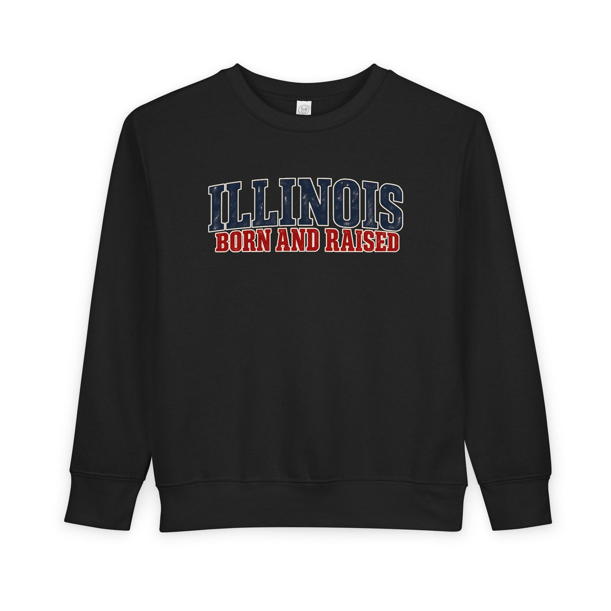 Illinois Born and Raised Midwest Americana Unisex Toddler Sweatshirt