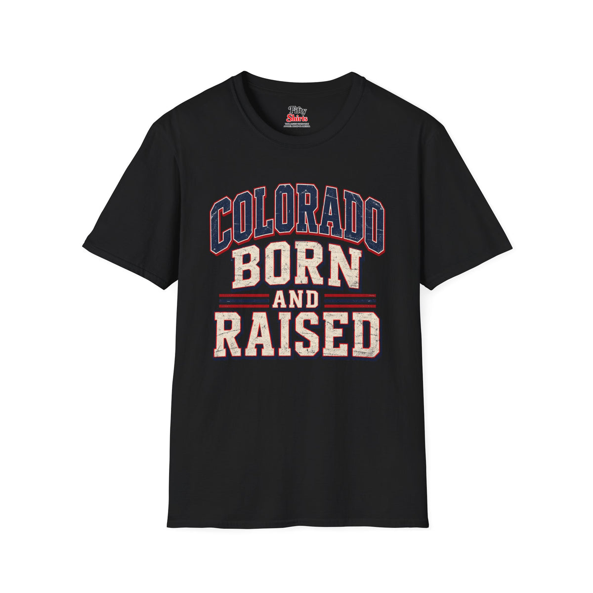 Colorado Born and Raised  Unisex Softstyle T Shirt State Name Graphic Tee