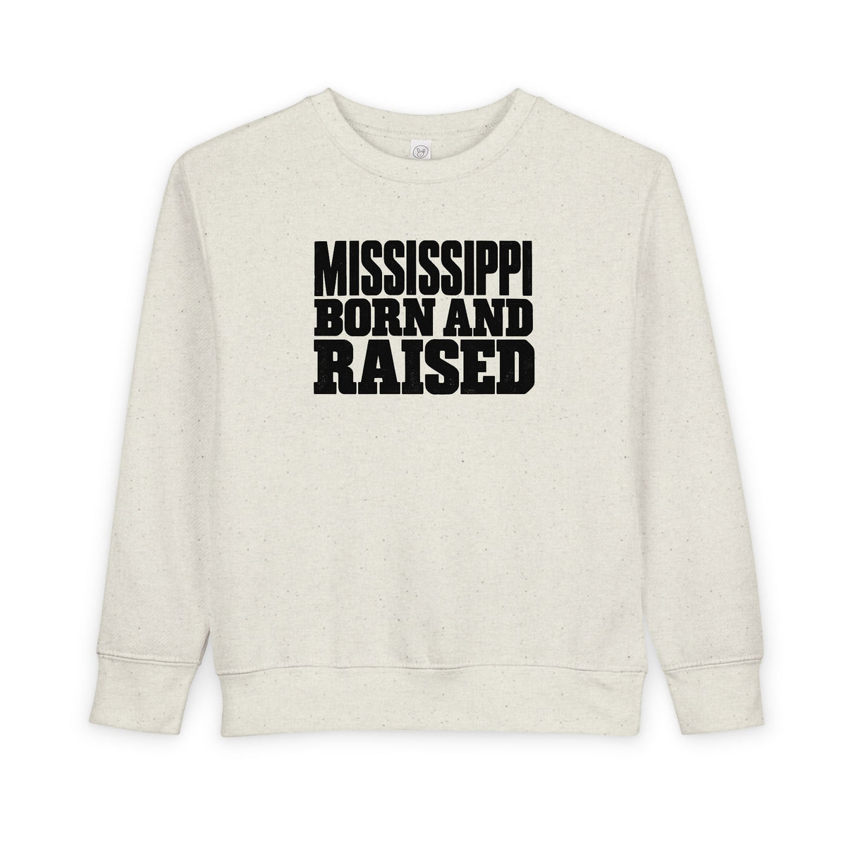 Mississippi Born and Raised Bold Workwear Style Unisex Toddler Sweatshirt