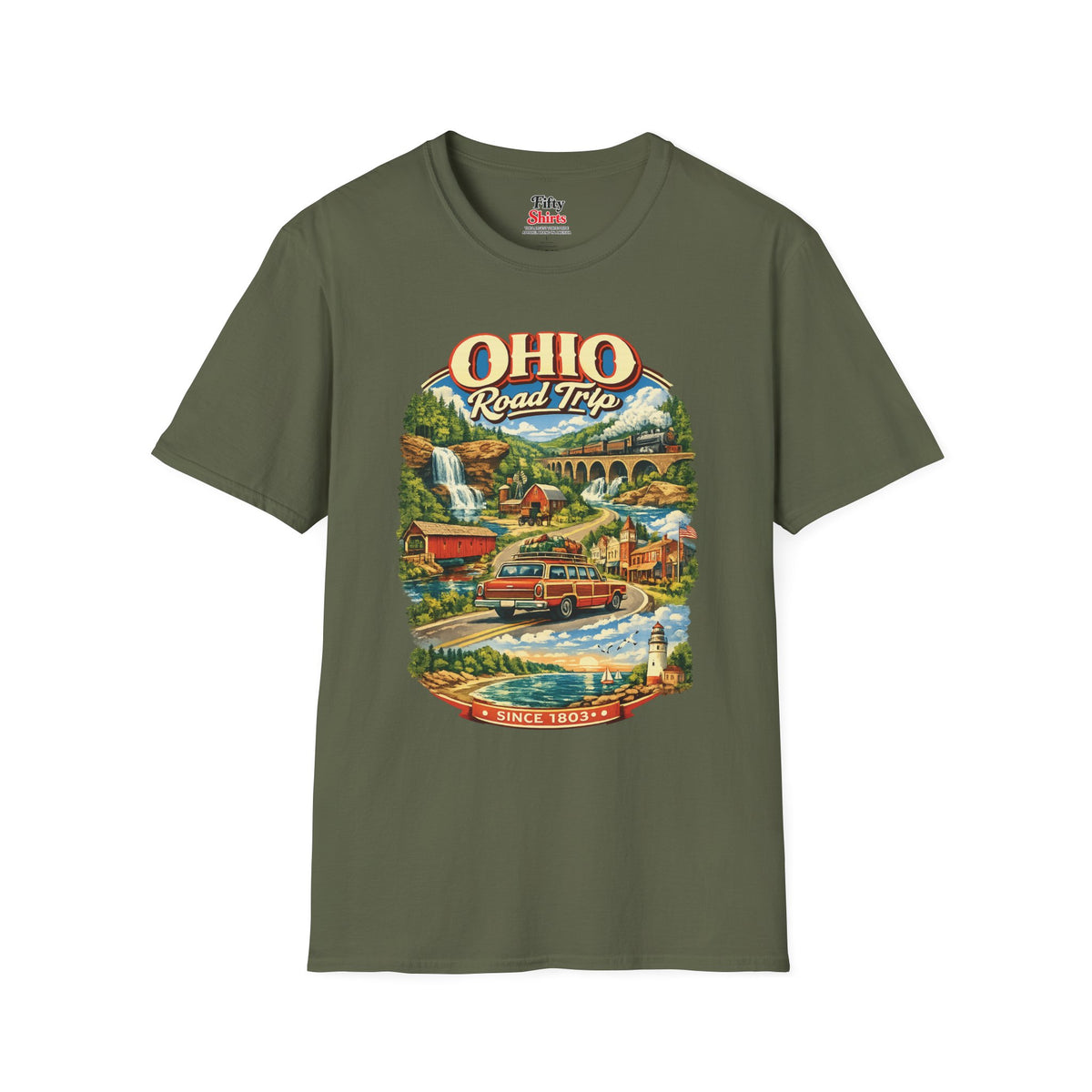 Ohio Road Trip Unisex Softstyle T Shirt State Pride Graphic Tee Collections FS03