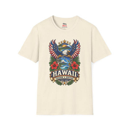 Hawaii Americana Eagle Unisex Softstyle T Shirt State Pride Graphic Tee Collections FS03