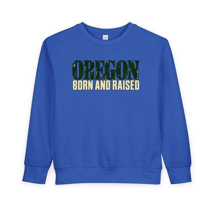 Oregon Born and Raised Premium Heritage Unisex Toddler Sweatshirt
