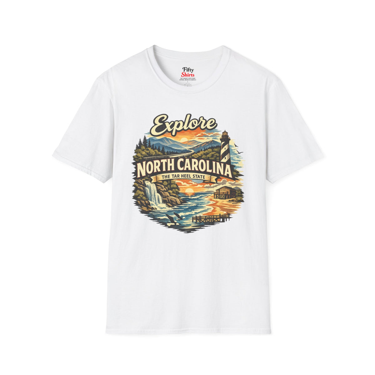 Explore North Carolina Unisex Softstyle T Shirt State Pride Graphic Tee Collections FS03
