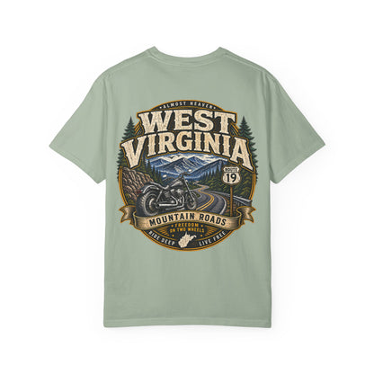 West Virginia Motorcycle Roads Unisex Comfort Color 1717 Streetwear Graphic Tee