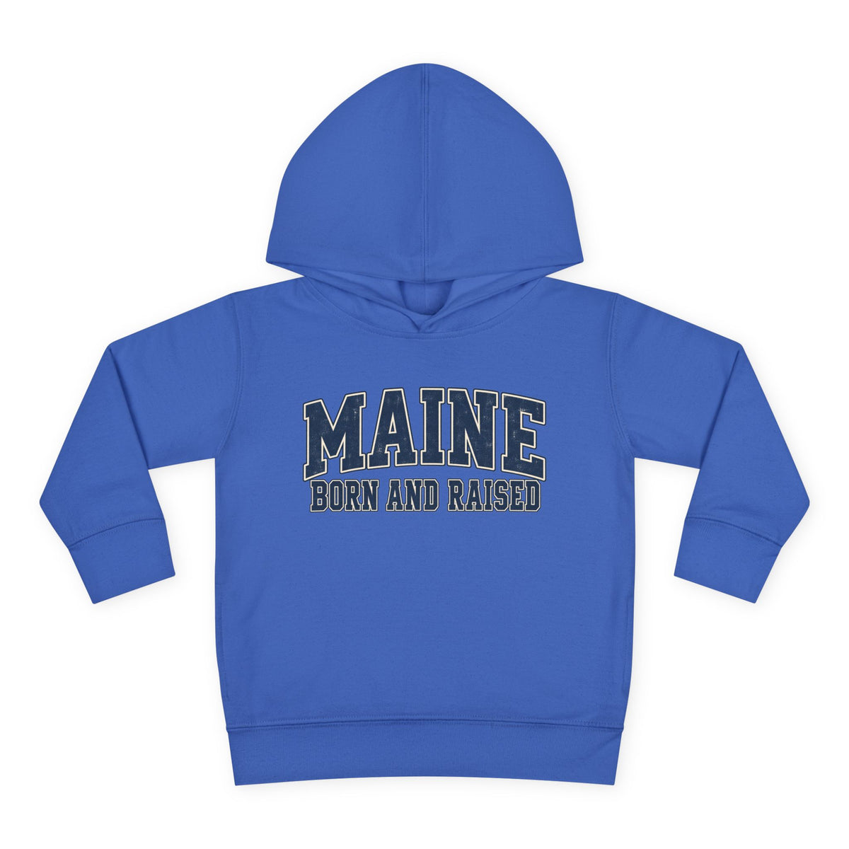 Maine Born and Raised Classic Collegiate Unisex Toddler Pullover Fleece Hoodie