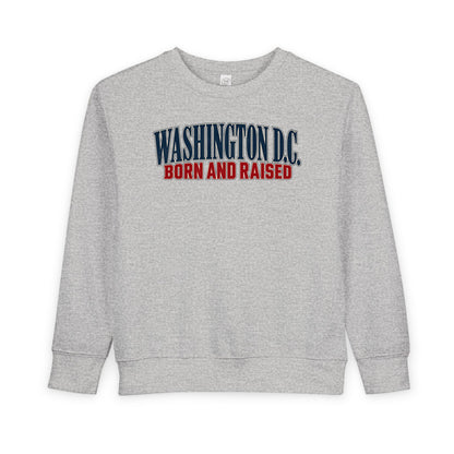Washington DC Born and Raised Capital City Heritage Unisex Toddler Sweatshirt