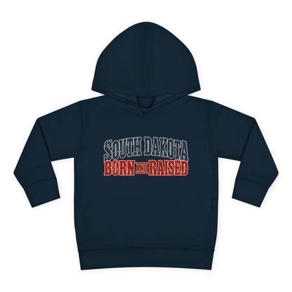 South Dakota Born and Raised Old-School Souvenir Unisex Toddler Pullover Fleece Hoodie