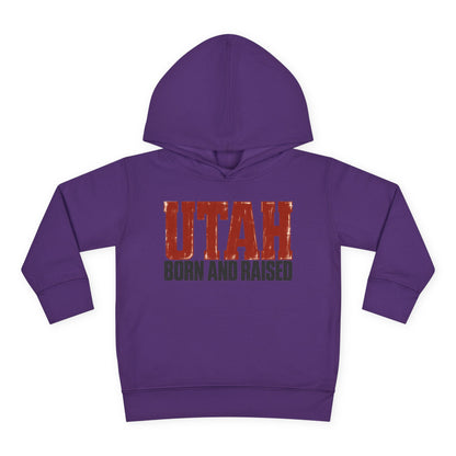 Utah Born and Raised Modern Western Streetwear Unisex Toddler Pullover Fleece Hoodie