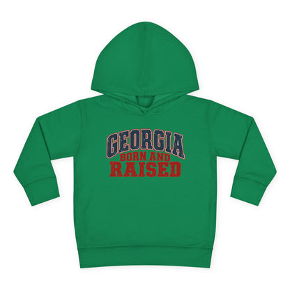Georgia Born and Raised Rustic Southern Unisex Toddler Pullover Fleece Hoodie