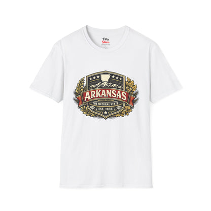 Arkansas Heritage  Badge Unisex Softstyle T Shirt State Pride Graphic Tee Collections FS03