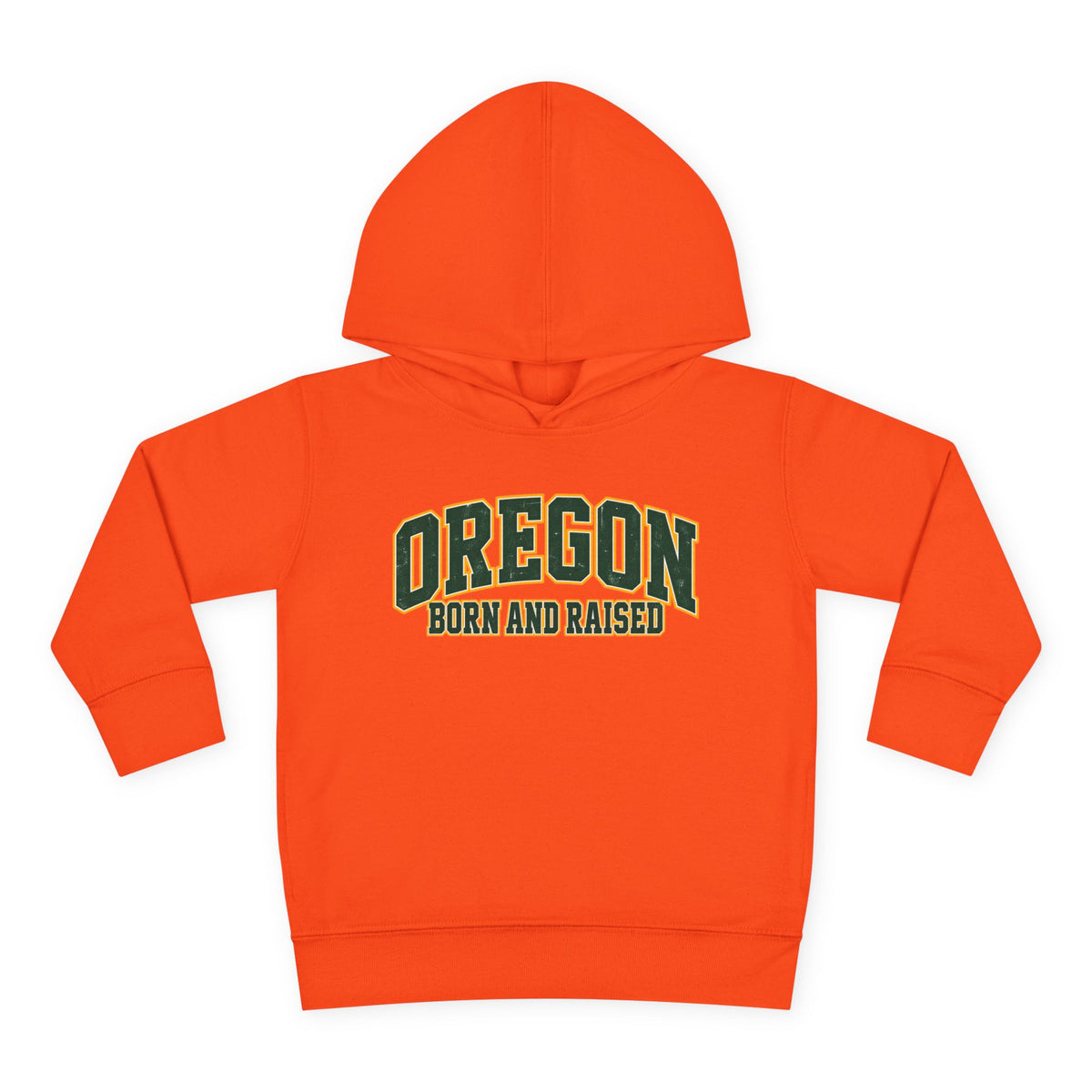 Oregon Born and Raised Old-School Athletic Unisex Toddler Pullover Fleece Hoodie