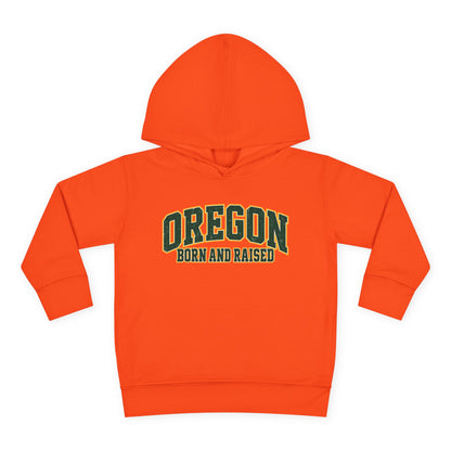 Oregon Born and Raised Old-School Athletic Unisex Toddler Pullover Fleece Hoodie