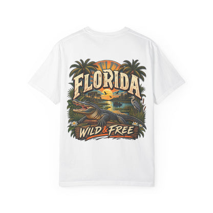 Florida Wild & Free  Unisex Comfort Color 1717 Streetwear Graphic Tee