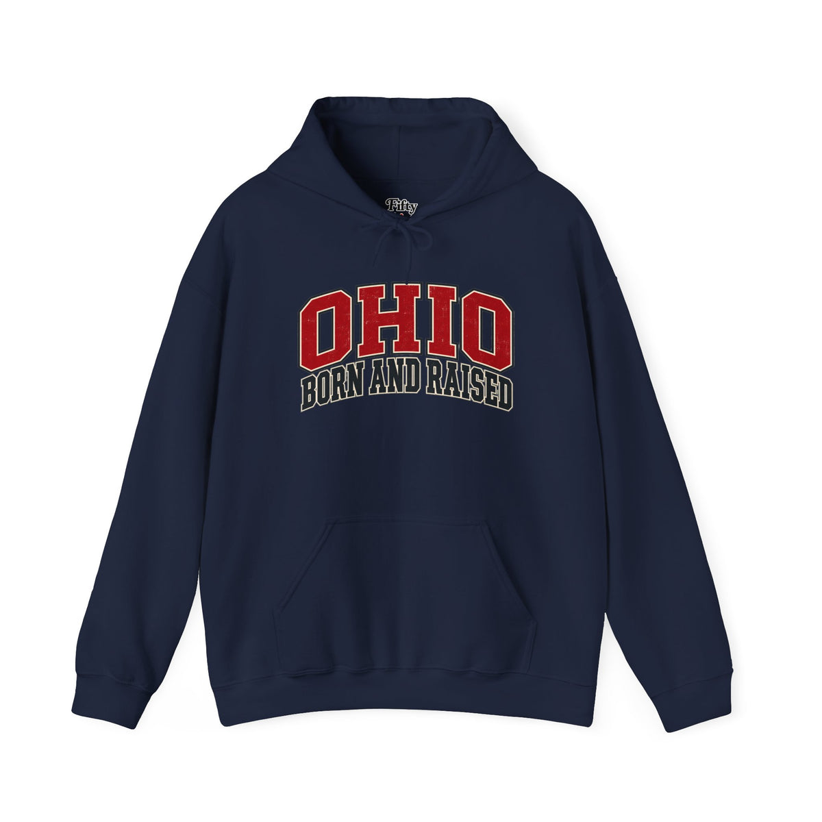 Ohio Born and Raised Old-School Athletic Unisex Hoodie Graphic