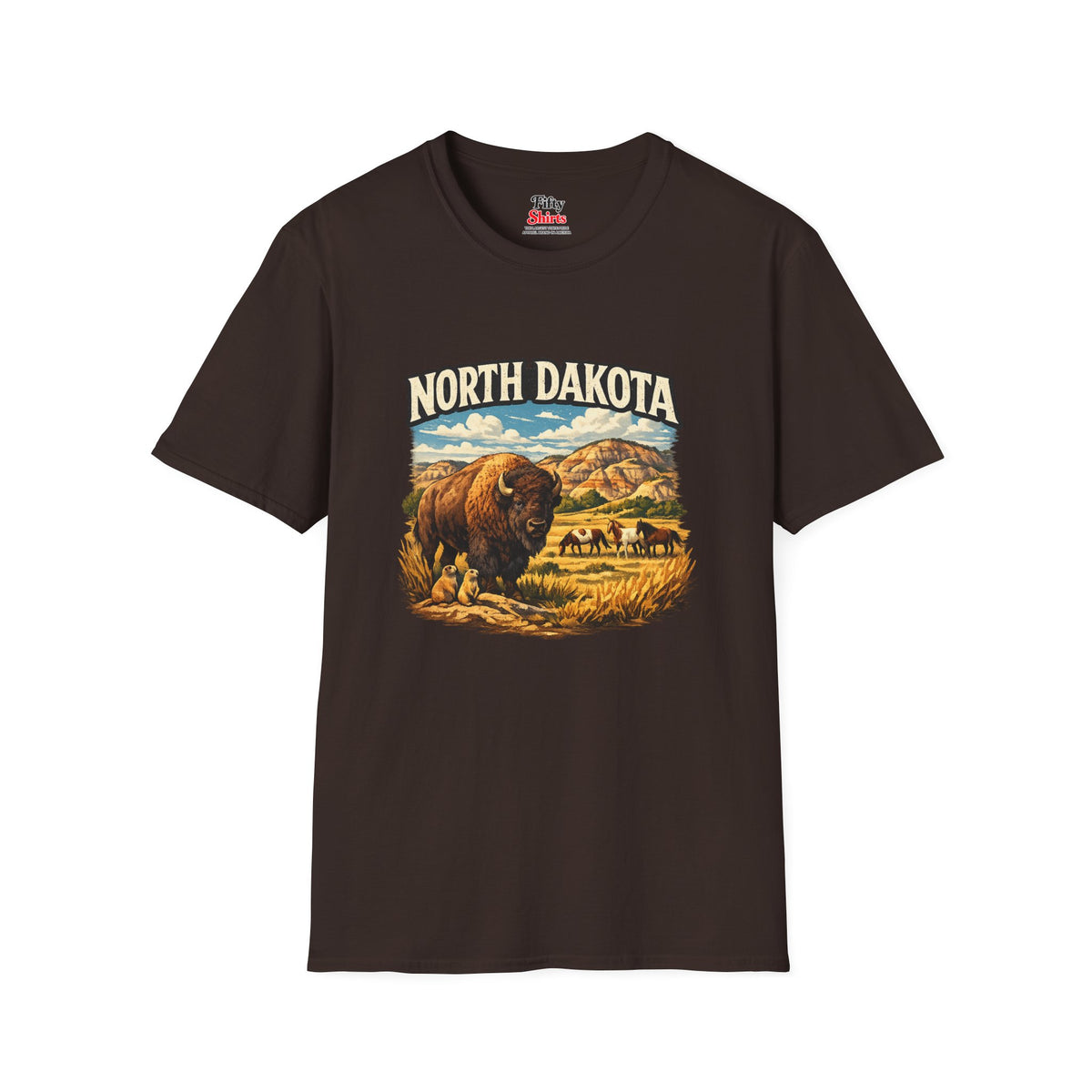 North Dakota Wildlife Unisex Softstyle T Shirt State Pride Graphic Tee Collections FS03