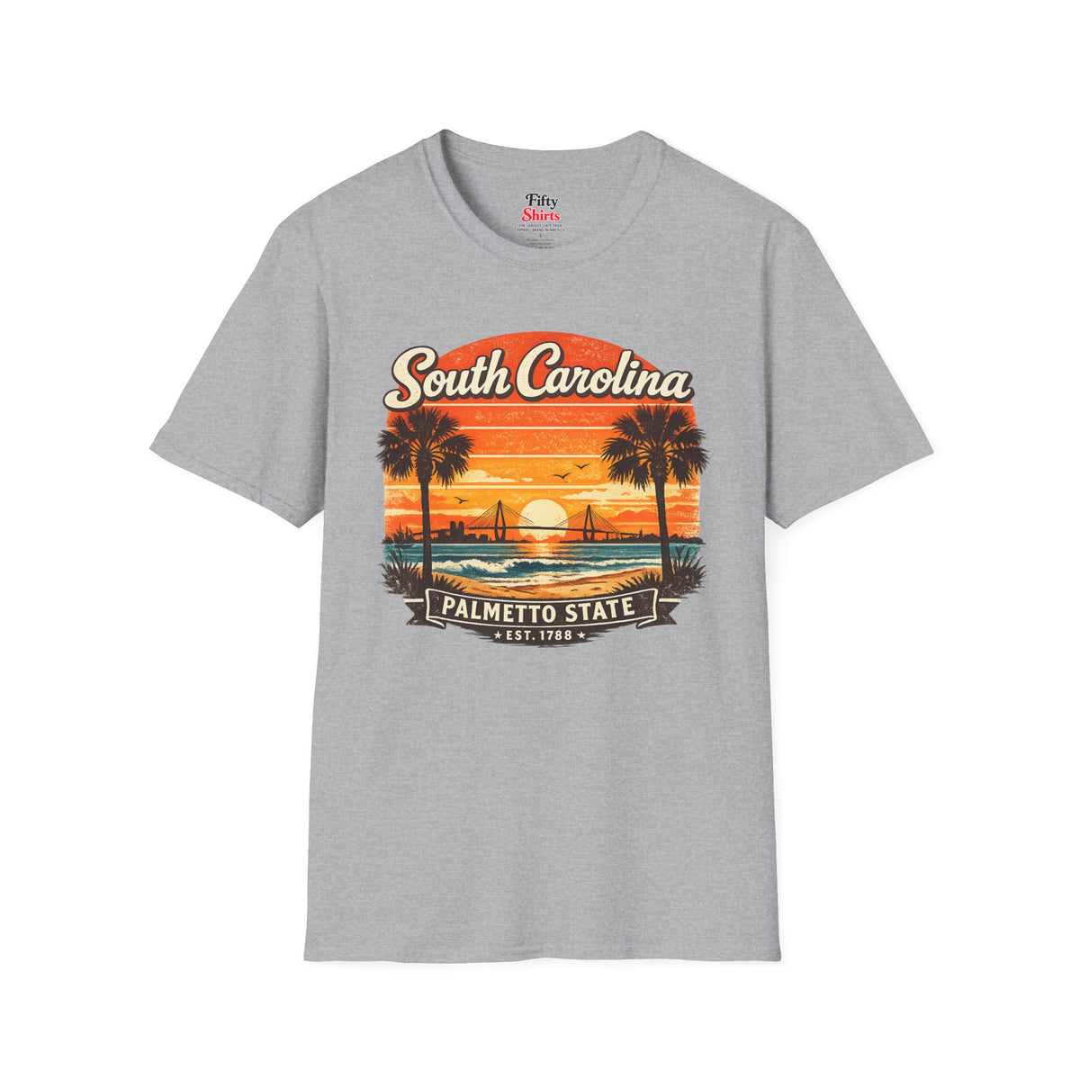 South Carolina Coastal Sunset Unisex Softstyle T Shirt State Pride Graphic Tee Collections FS03