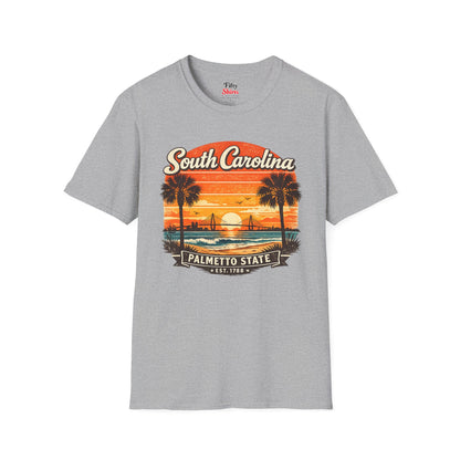 South Carolina Coastal Sunset Unisex Softstyle T Shirt State Pride Graphic Tee Collections FS03