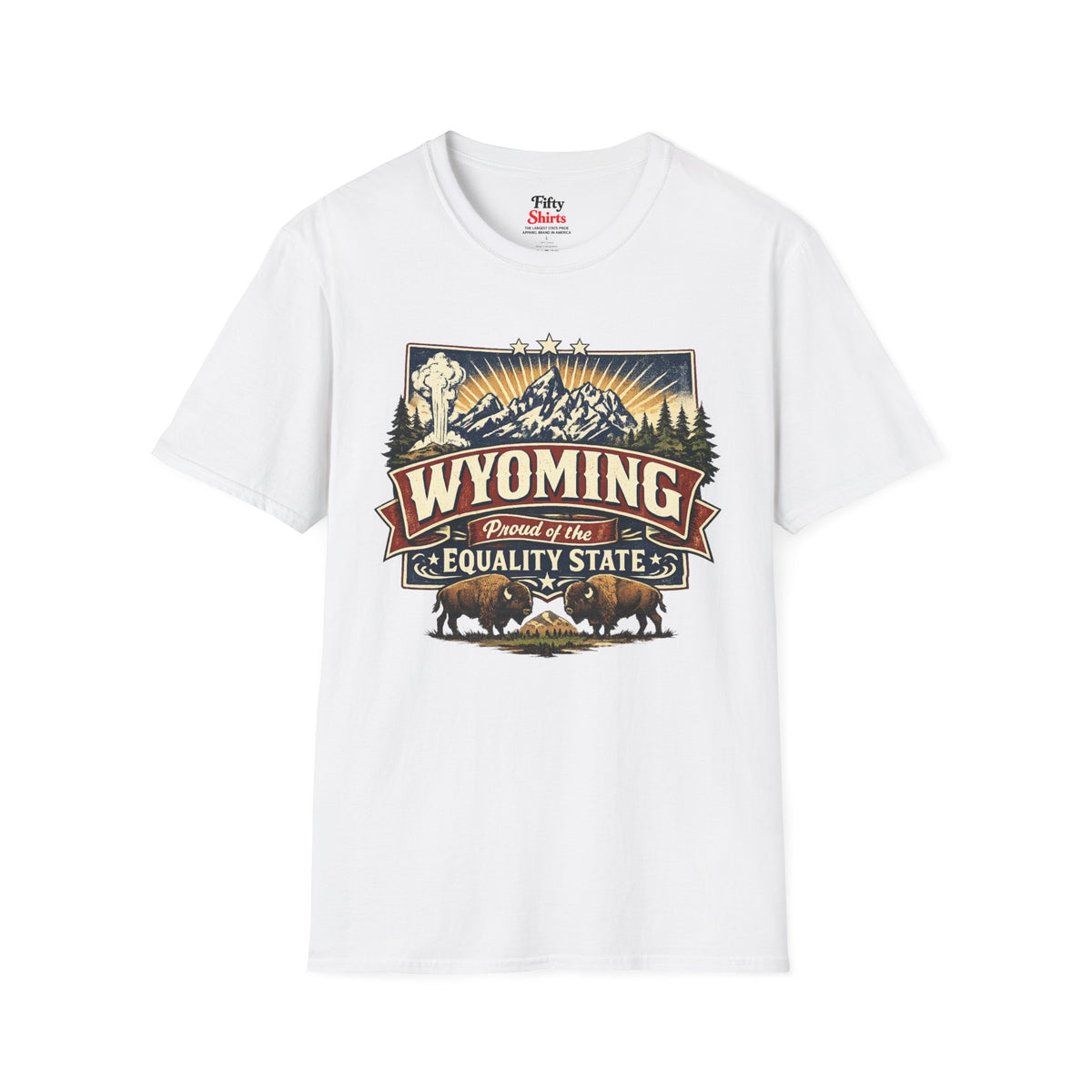 Wyoming State Pride Unisex Softstyle T Shirt State Pride Graphic Tee Collections FS03