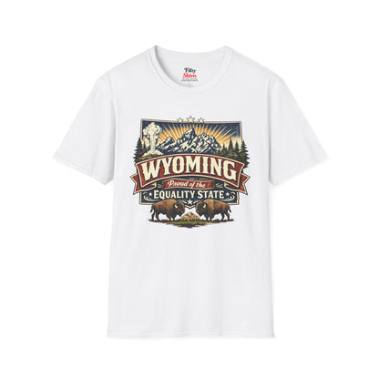 Wyoming State Pride Unisex Softstyle T Shirt State Pride Graphic Tee Collections FS03