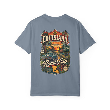 Louisiana Road Trip Unisex Comfort Color 1717 Streetwear Graphic Tee