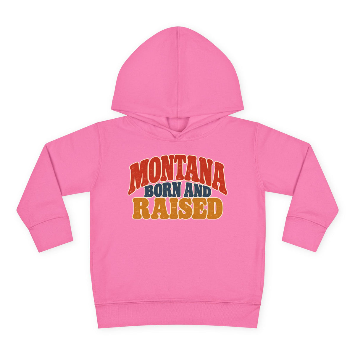 Montana Born and Raised Retro 1970s Unisex Toddler Pullover Fleece Hoodie