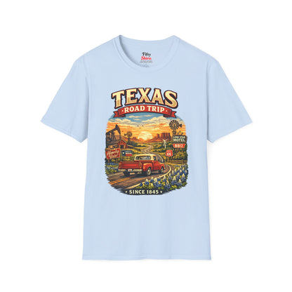 Texas Roadtrip Unisex Softstyle T Shirt State Pride Graphic Tee Collections FS03