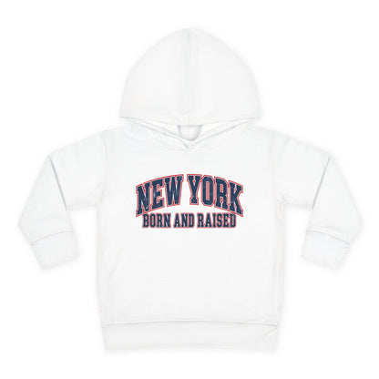 New York Born and Raised Vintage Athletic Heritage Unisex Toddler Pullover Fleece Hoodie Graphic