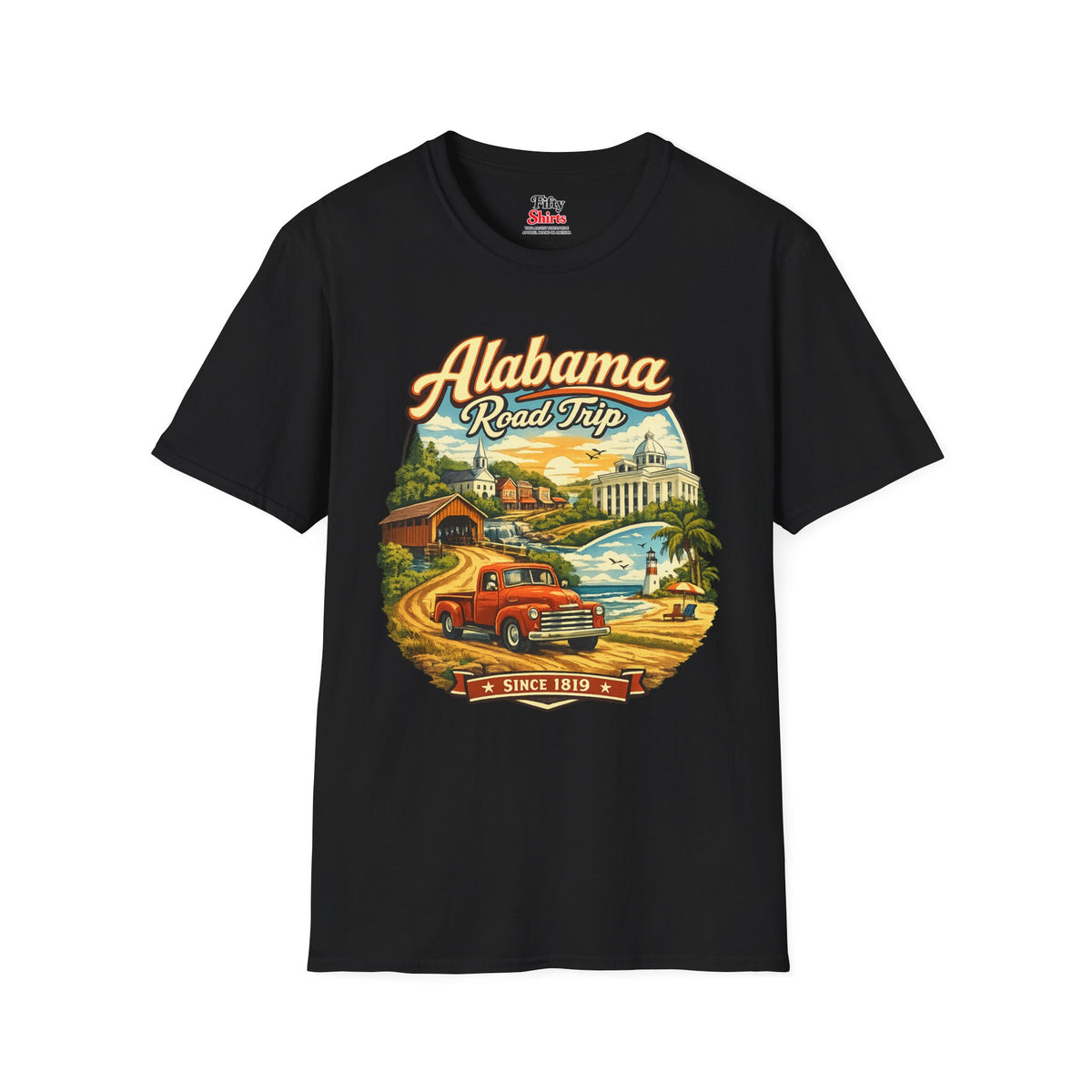 Alabama Road Trip Unisex Softstyle T Shirt State Pride Graphic Tee Collections FS03