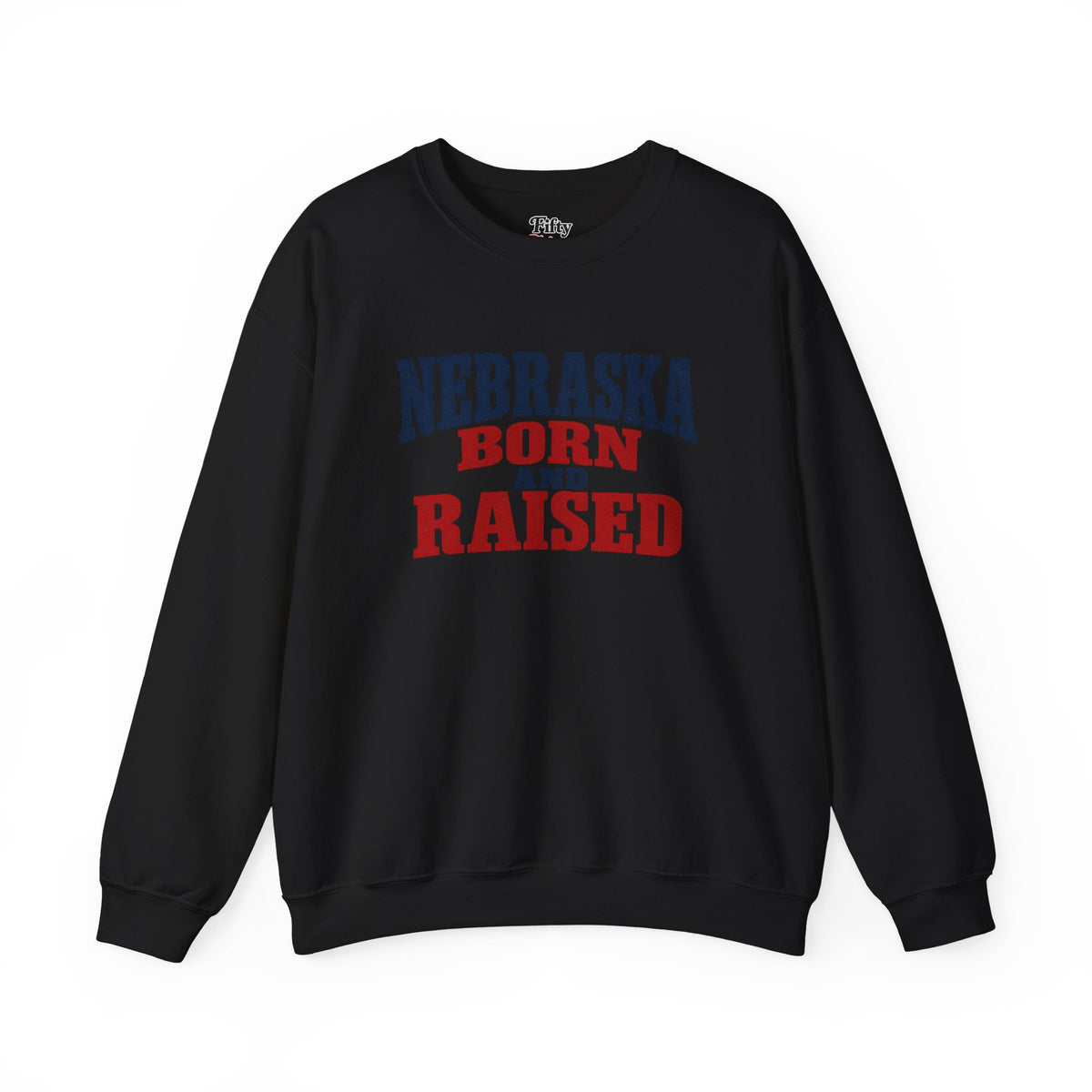 Nebraska Born and Raised Vintage Americana Unisex Sweatshirt Graphic