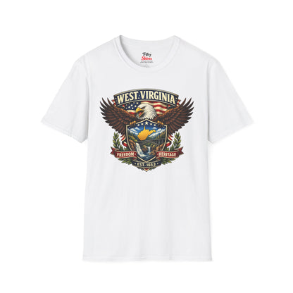 West Virginia Americana Eagle Unisex Softstyle T Shirt State Pride Graphic Tee Collections FS03