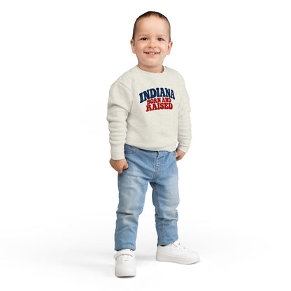 Indiana Born and Raised Retro 1970s Unisex Toddler Sweatshirt