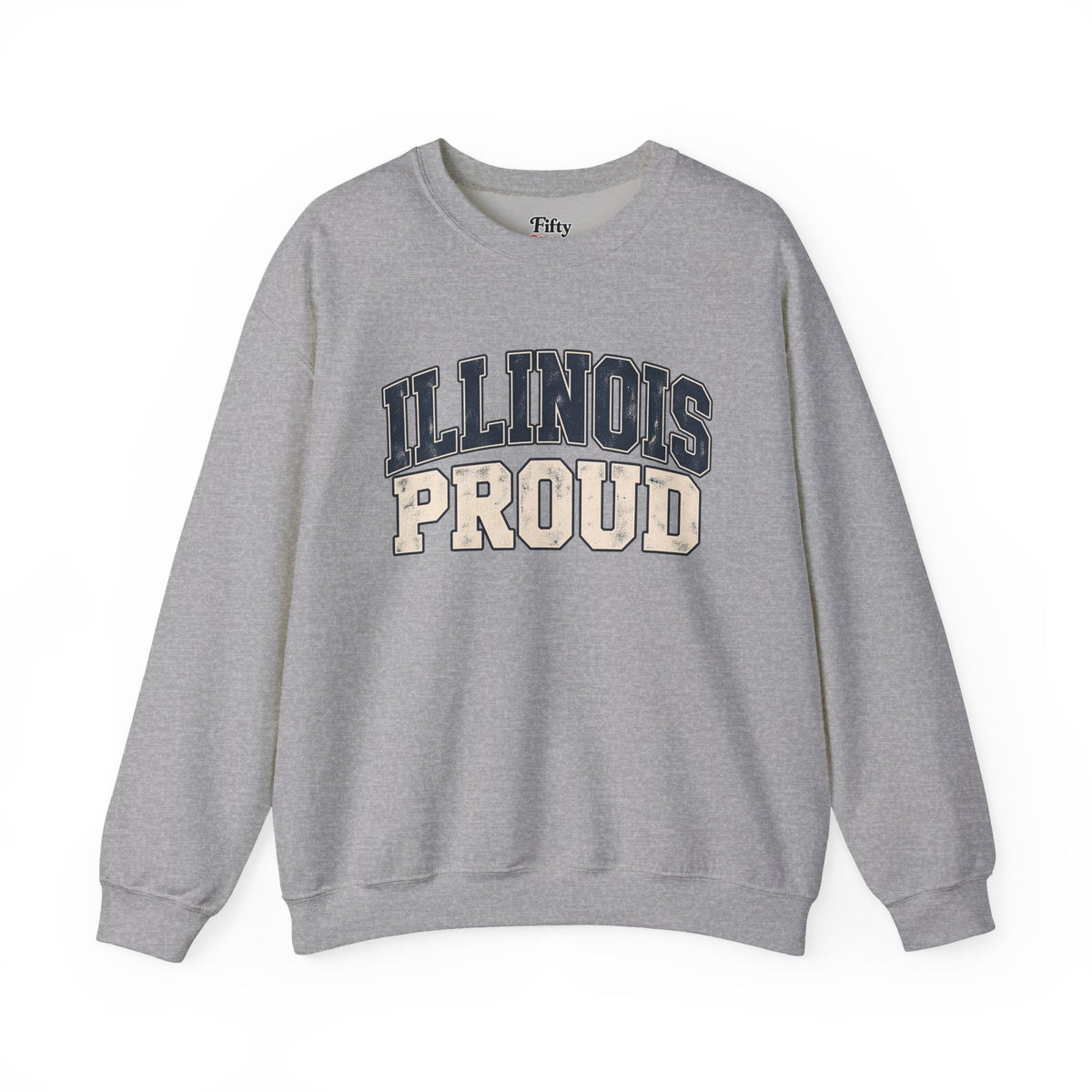 Illinois Proud Unisex Crewneck Sweatshirt State Name Graphic